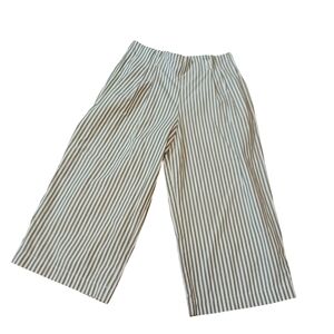 June & Hudson Striped Cropped Beachy Pants Ladies Medium Lightweight Back Zip